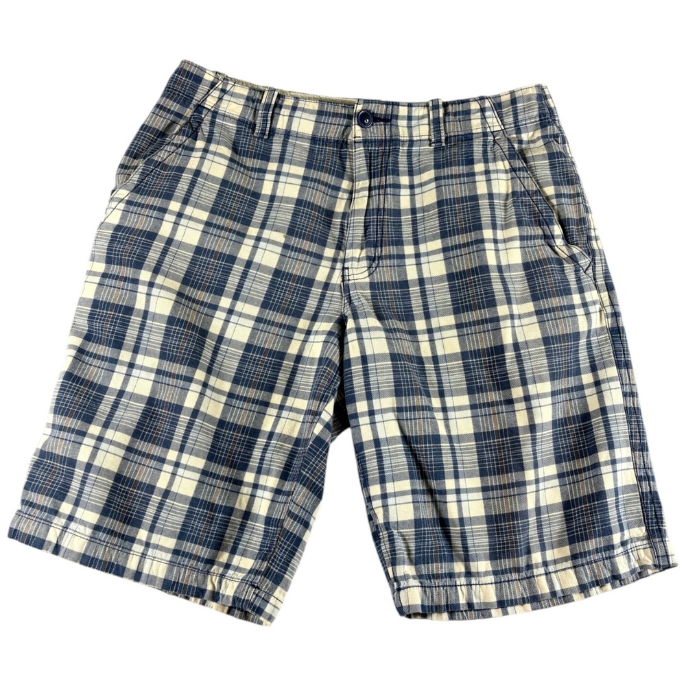 Aeropostale Plaid Shorts Mens 32 Blue Relaxed Washed Y2K Workwear Vintage Grunge